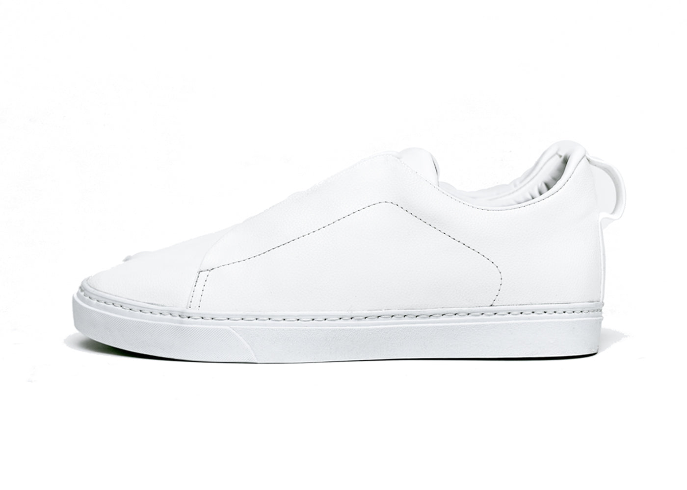 Sneakers Piel Sin Cordones Blanco/Blanco
