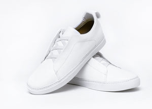 Sneakers Piel Sin Cordones Blanco/Blanco