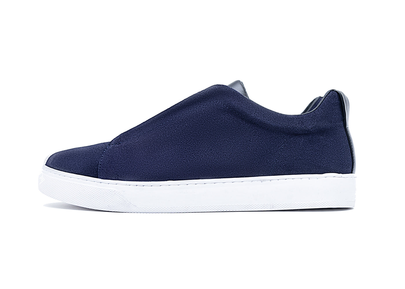 Sneakers Gamuza Azul Marino Sin Cordones